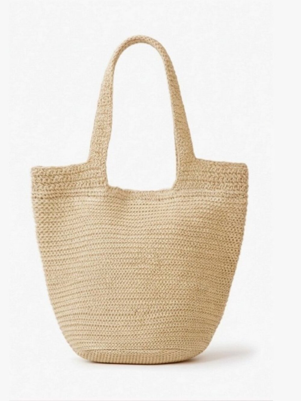 Beige Handmade Straw Tote Bag - Picture 3 of 9